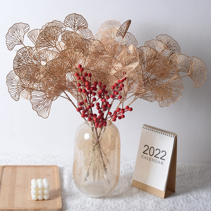 Artificial Ginkgo Leaf Golden Flower – Home & Wedding Decor