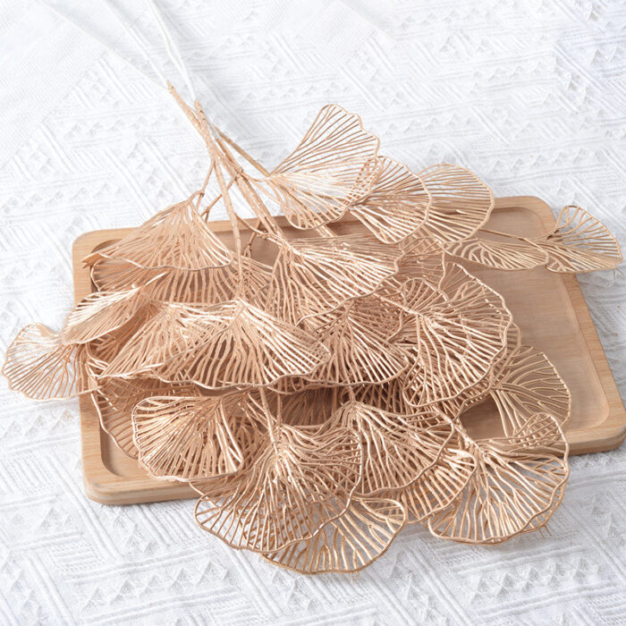 Artificial Ginkgo Leaf Golden Flower – Home & Wedding Decor - Image 2