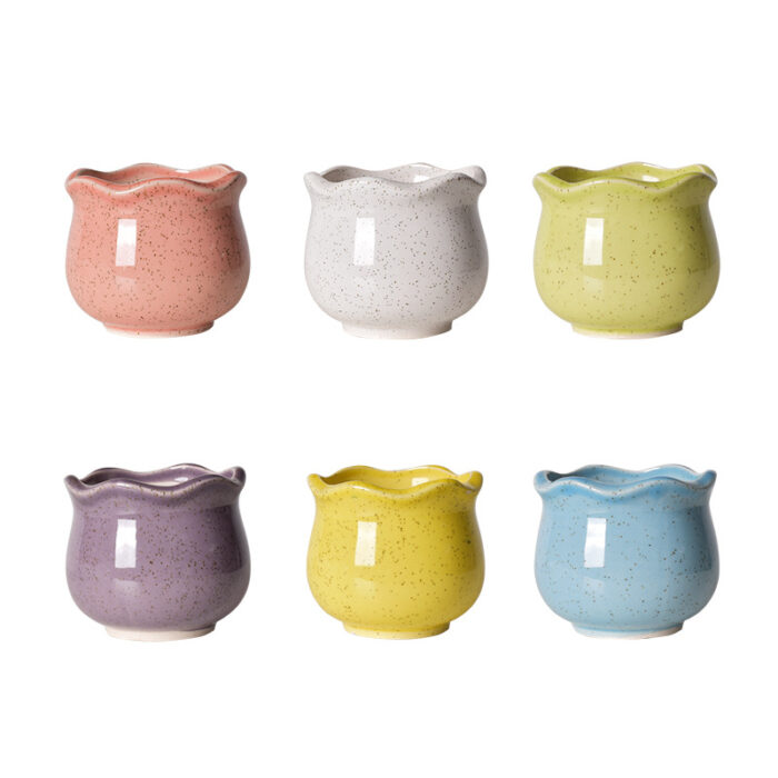 Mini Creative Macaron Ceramic Flower Pot Set – Fleshy Plant Pot Combination - Image 2